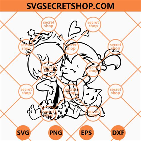 Pebbles And Bambam Kiss Svg The Cutest Flintstones Scene Ever Svg The