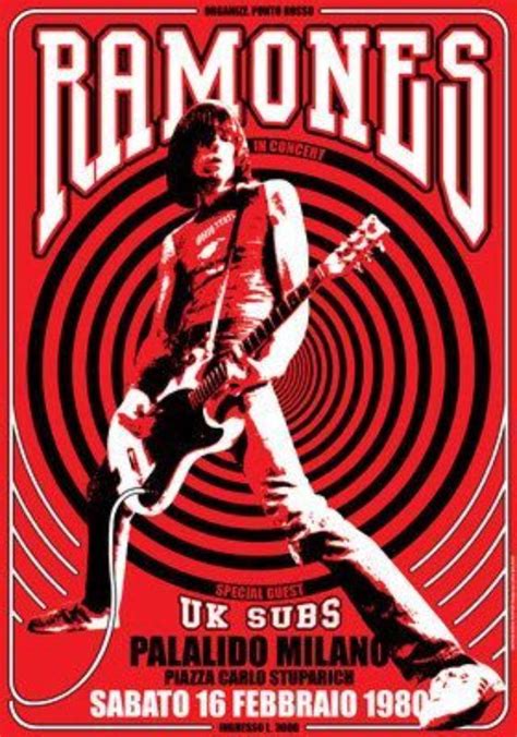 Ramones Feb 16th 1980 Milano Ita 🇮🇹 Concert Posters Vintage