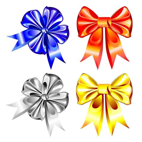 Big Collection Of Color T Bows With Ribbons Vector Illustrat