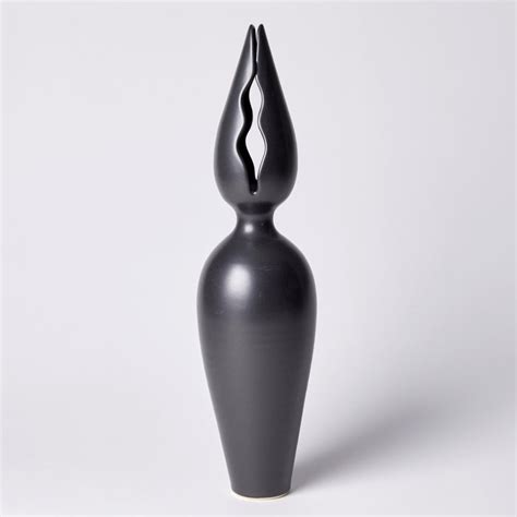 Tall Lily Vase A Black Ebony Sculptural Porcelain Vase By Vivienne Foley For Sale At 1stdibs
