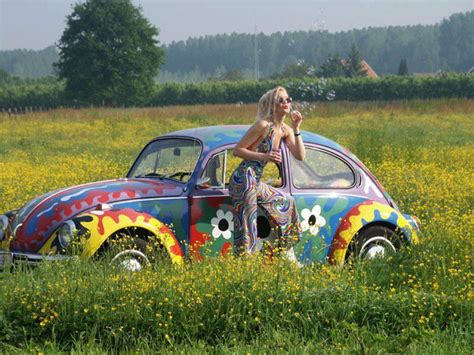 VW Beetle Girl Aircooled Passion Hippie Life Volkswagen Hippie