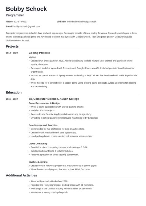 How To Make A Cv With No Experience 20 Examples