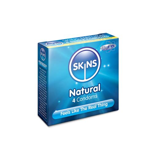 Skins Natural Condoms 4 Pack Id Lubricants