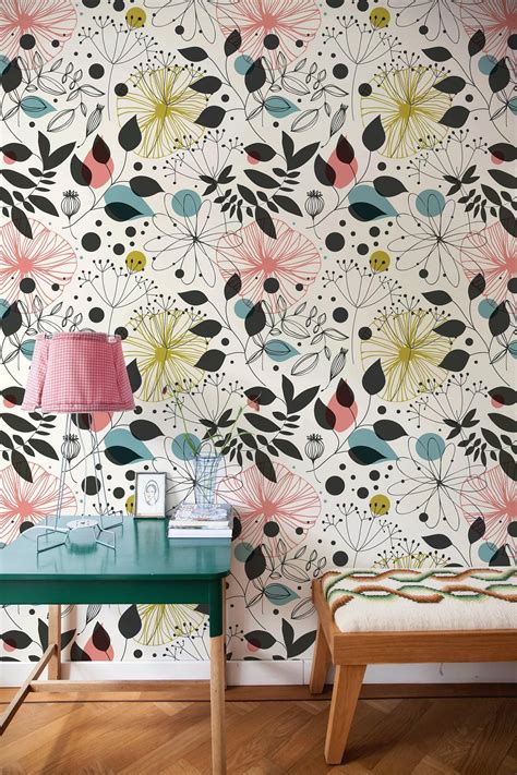 Large Print Wallpaper Floral Funky Mural Wall
