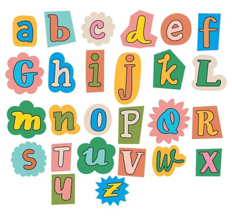 Premium Vector Set Of Decorative Alphabet Cut Out Letters Scrapbook