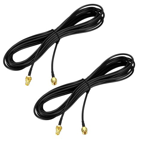 uxcell antenna extension cable rp sma male to rp sma female low loss 16 4 ft 2pack