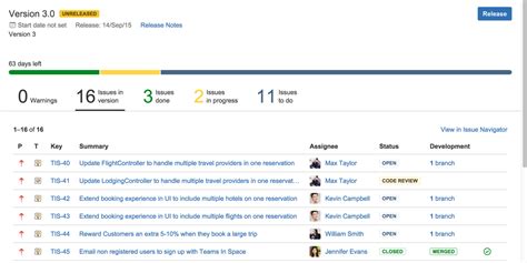 Using The Release Page To Check The Progress Of A Version Jira