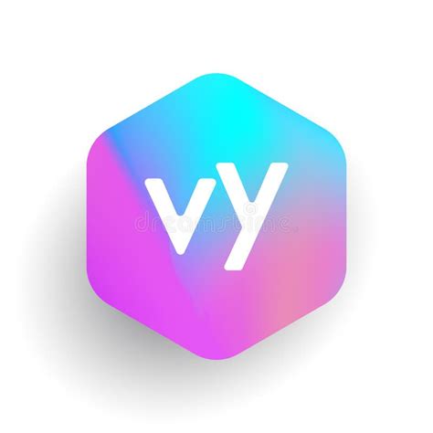 Letter Vy Logo In Hexagon Shape And Colorful Background Letter