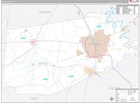 Boyle County, KY Wall Map Premium Style by MarketMAPS