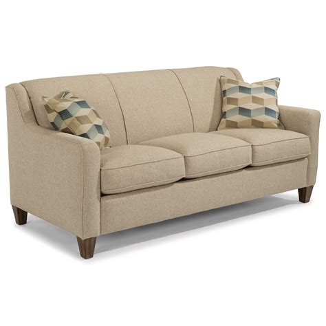 Flexsteel Holly Contemporary Queen Sleeper Sofa With Angled Track Arms