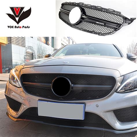 W205 Amg Style Front Mesh Racing Grill Grille For Mercedes Benz W205 C
