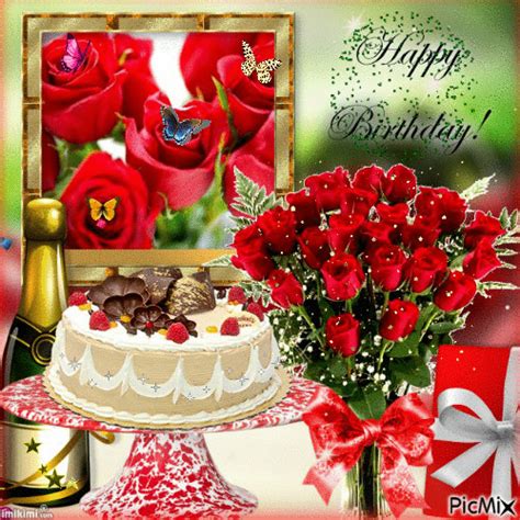 Birthday Roses Cake And T Happy Birthday Happy Birthday