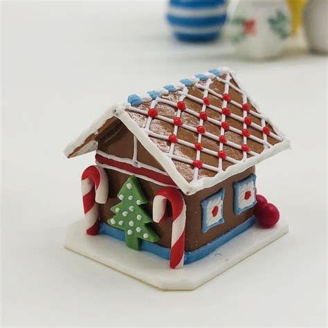 Miniature Gingerbread House 3dminiature Christmas Etsy Graham Cracker
