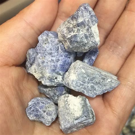 Natural Raw Rough Quartz Blue Corundum Minerals Stone Gemstones For