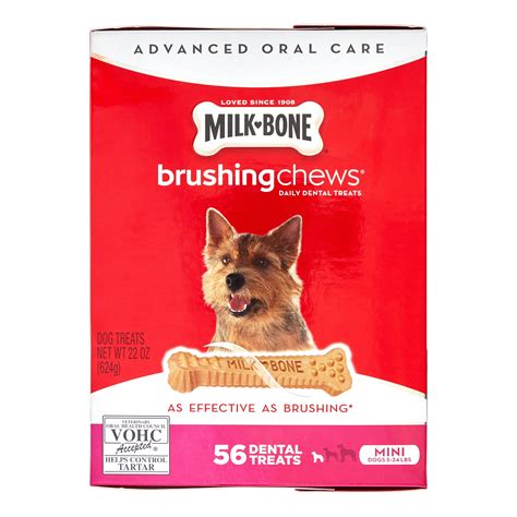 Milk Bone Brushing Chews Daily Dental Dog Treats Mini 22 Oz 56