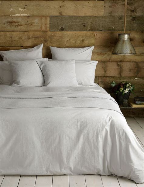 Washed Cotton Percale Light Grey Bedding Set Light Grey Bed Linen
