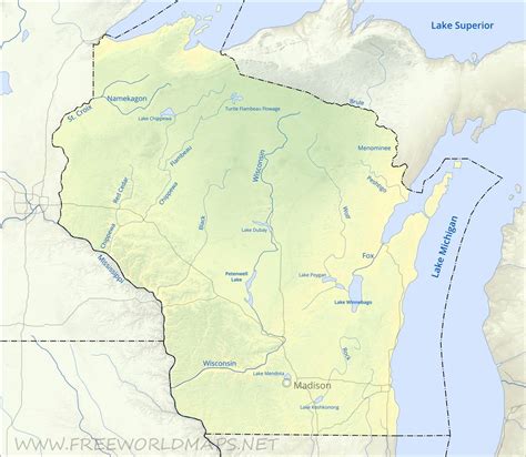 Physical Map Of Wisconsin