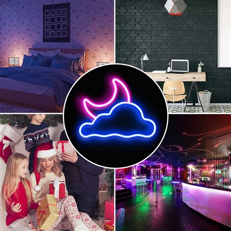 Neon Sign Jtlmeen Cloud And Moon Led Neon Light Neon Lights Sign For Wall Decor Usbbattery