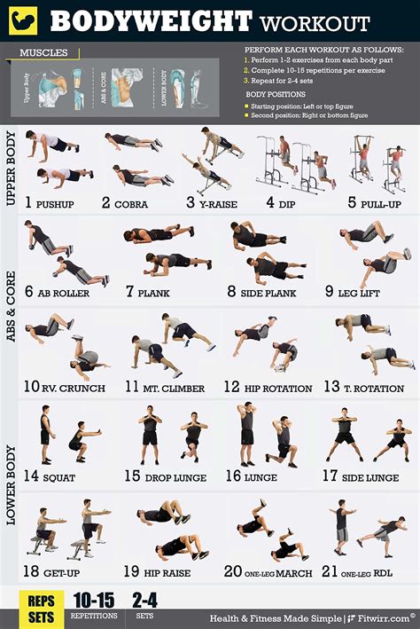 20 Minute Fitness Workout Posters For At Office Easy Workout Everyday