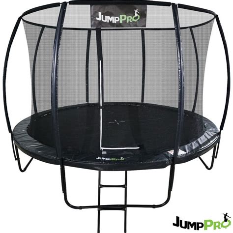 12ft Jumppro Black Round Trampoline With Enclosure J12b Madfun