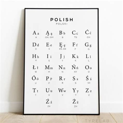 Polish Alphabet Print Polski Alphabet Chart Poster Poland Wall Art Ebay