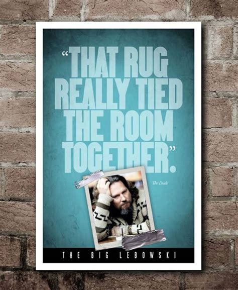 The Big Lewboski Rug Quote Poster Etsy