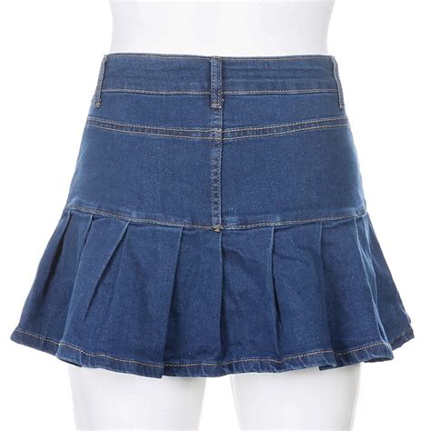 harajuku punk y2k denim mini pleated skirt ladies summer high etsy