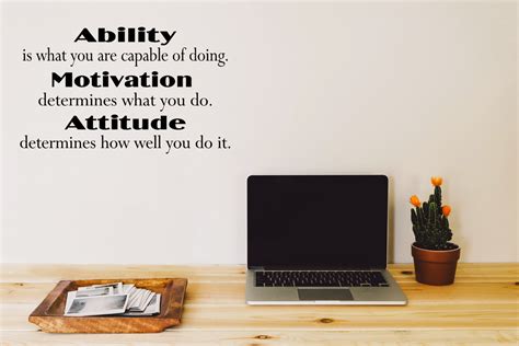 Ability, Motivation, Attitude Motivational Wall Quote Lettering School ...