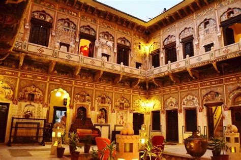 An Interior Courtyard Of An Old Haveli In Mandawa Rajasthan North