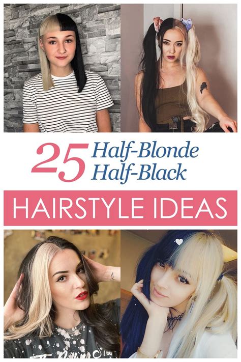 25 Half Blonde Half Black Hairstyle Ideas Half And Half Hair Hair