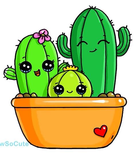 Cute Cactus Drawing 50 Doodle Ideas That Everyone Will Have Fun