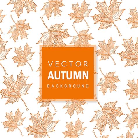 Premium Vector Beautiful Autumn Colorful Hand Drawn Leaves Background