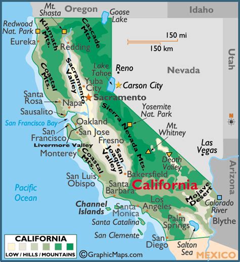 California Large Color Map