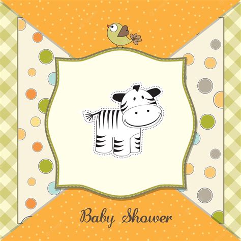Premium Vector Cute Baby Shower Card With Zebra