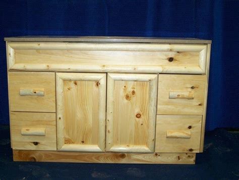 Our sink options are a cast iron bowl in white or bisquit. Knotty Pine Rustic Bathroom Vanity | Rustic bathroom ...