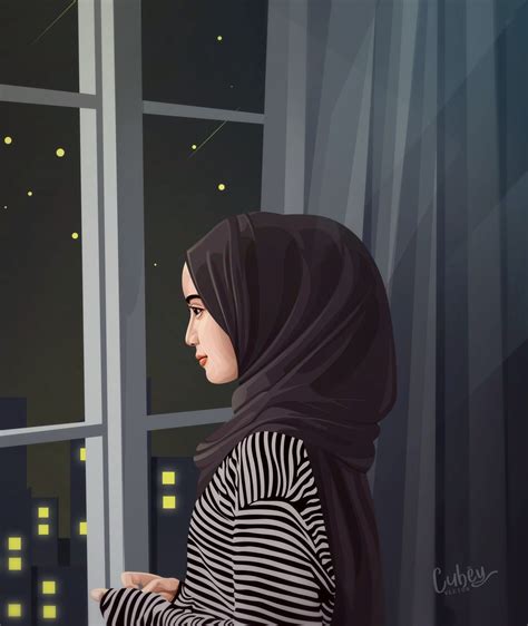 Gambar Animasi Perempuan Berhijab