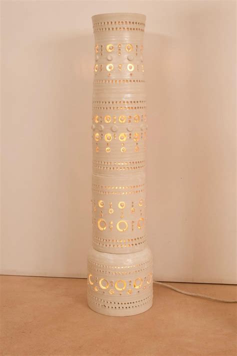 Iconic Georges Pelletier Set Of 3 Totem Floor Lamps In Enameled Ceramic