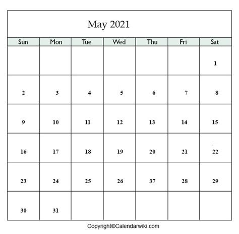 Free May 2021 Printable Calendars Editable And Blank
