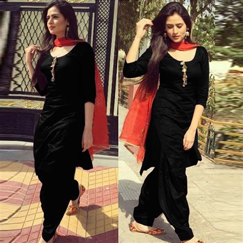 New Black Color Cotton Plain Self Design Patiala Salwar Suit Patiala Dress Patiala Salwar Suits
