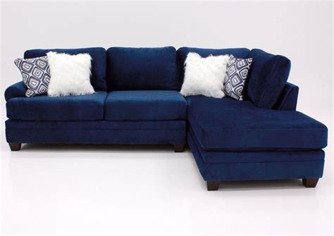 Navy Groovy Chaise Sectional Sofa By Albany Facing Front Home