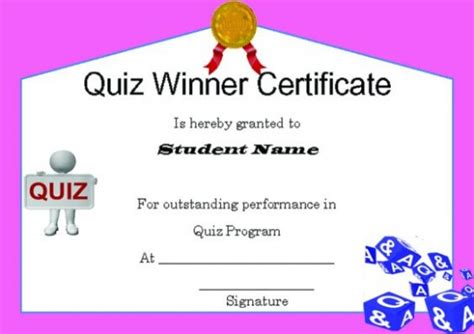 To play this quiz, please finish editing it. Certificate Template For Quiz Winners 2 Mind-Blowing ...