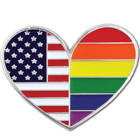 Pinmarts Gay Pride Usa American Flag Heart Lgbt Enamel Lapel Pin Ebay