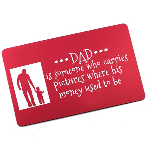 Red Engraved Wallet Card Perfect Fathers Day T Father Sday