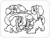 Coloring Tramp Lady Pages Puppies Disneyclips Playing sketch template