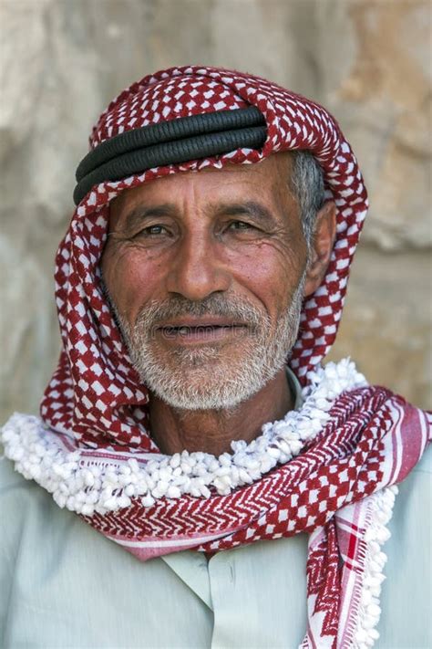 A Portrait Of A Bedouin Man Wearing Traditional Headware In Jordan