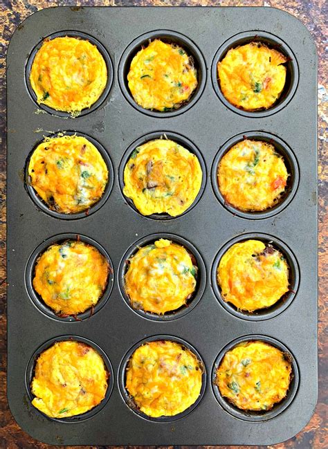 Keto Low Carb Breakfast Bacon And Cheese Egg Muffins Bites Video