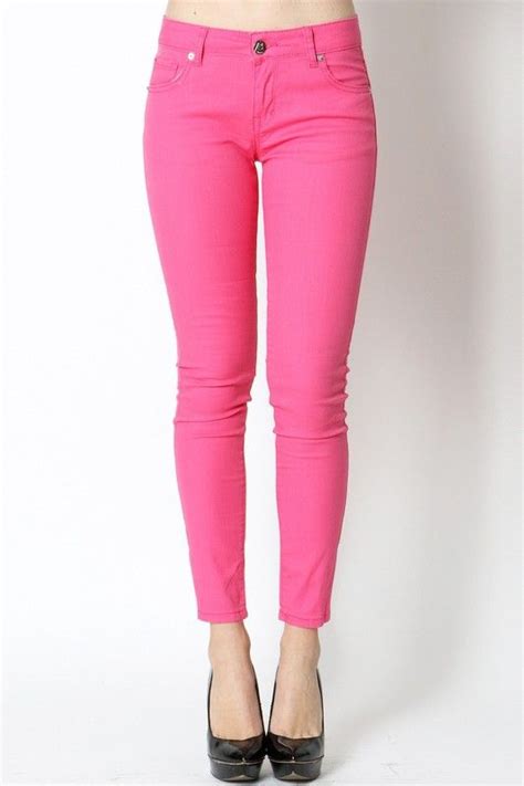 Hot Pink Ankle Jeans Ship Clothes Pink Skinny Jeans Staple Wardrobe