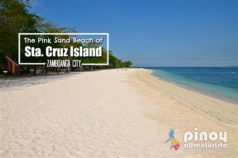Zamboanga City The Pink Sand Beach Of Sta Cruz Island With Boat