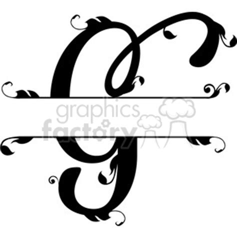 Download split regal g monogram vector design clipart. Commercial ...