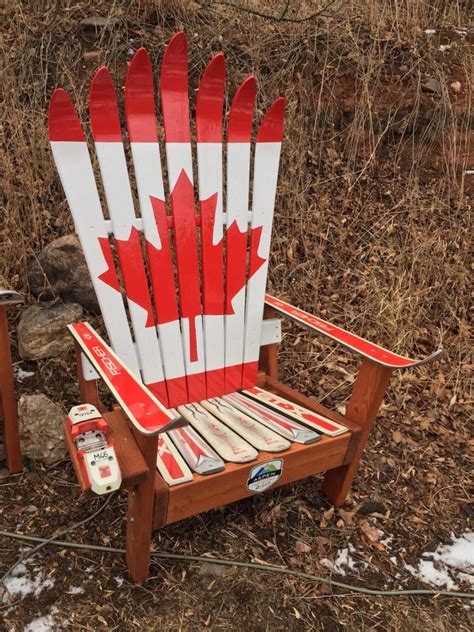 Made for life in canada. Canada Flag Adirondack Ski Chair, repurposed, upcycled ...